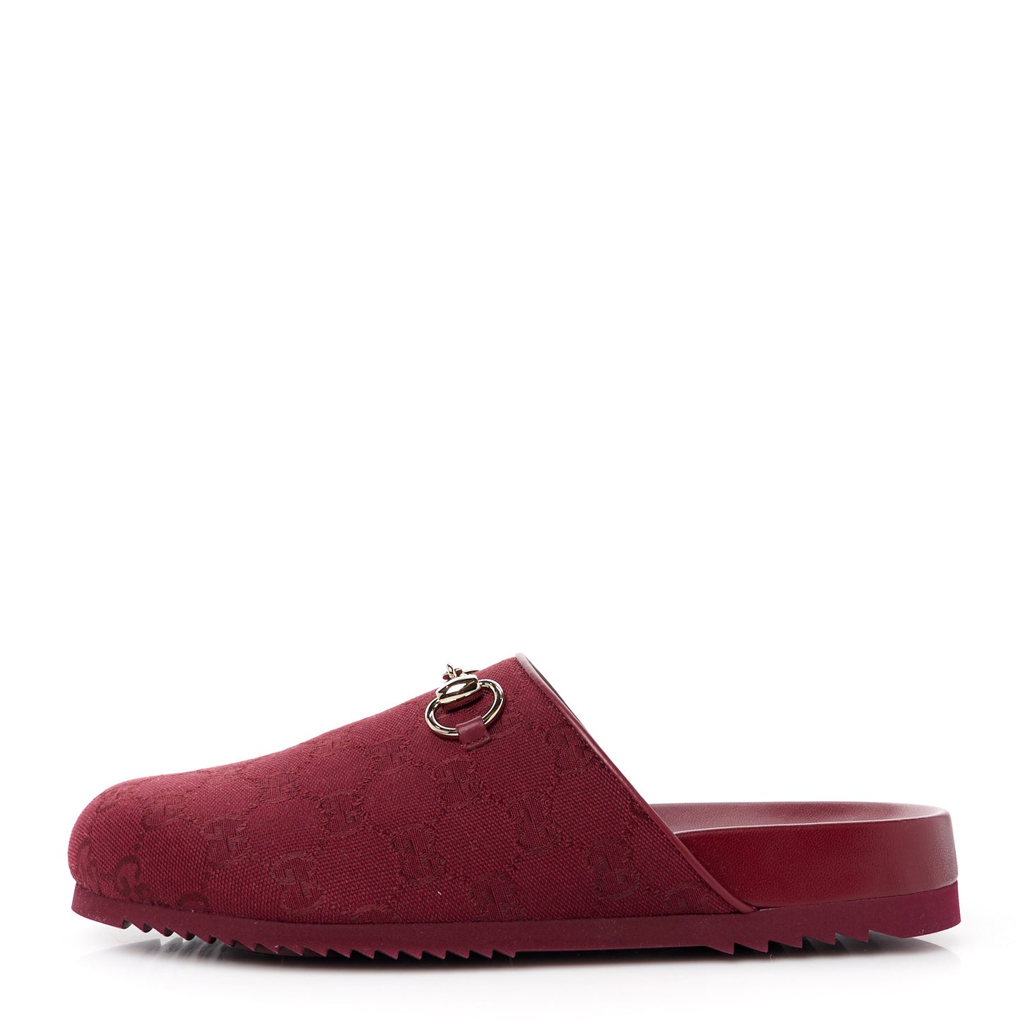 GG Supreme Monogram Womens Horsebit Slippers 39 Rosso Ancora