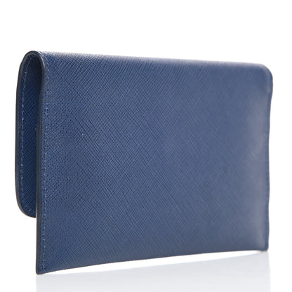 Prada Saffiano Metal Flap Wallet Bleuette 4 of 9
