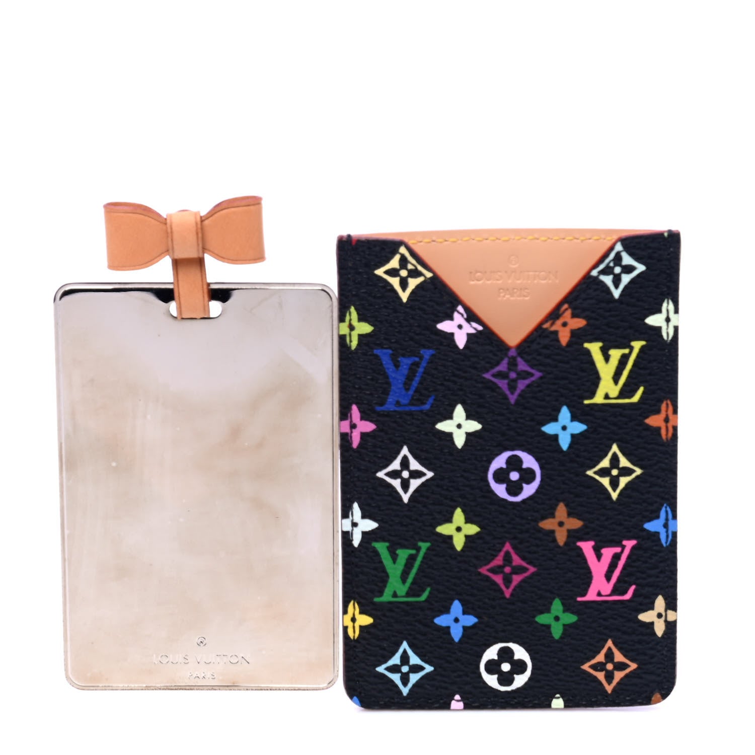 Louis Vuitton Monogram Multicolor Mirror and Case Pouch Black 3 of 5