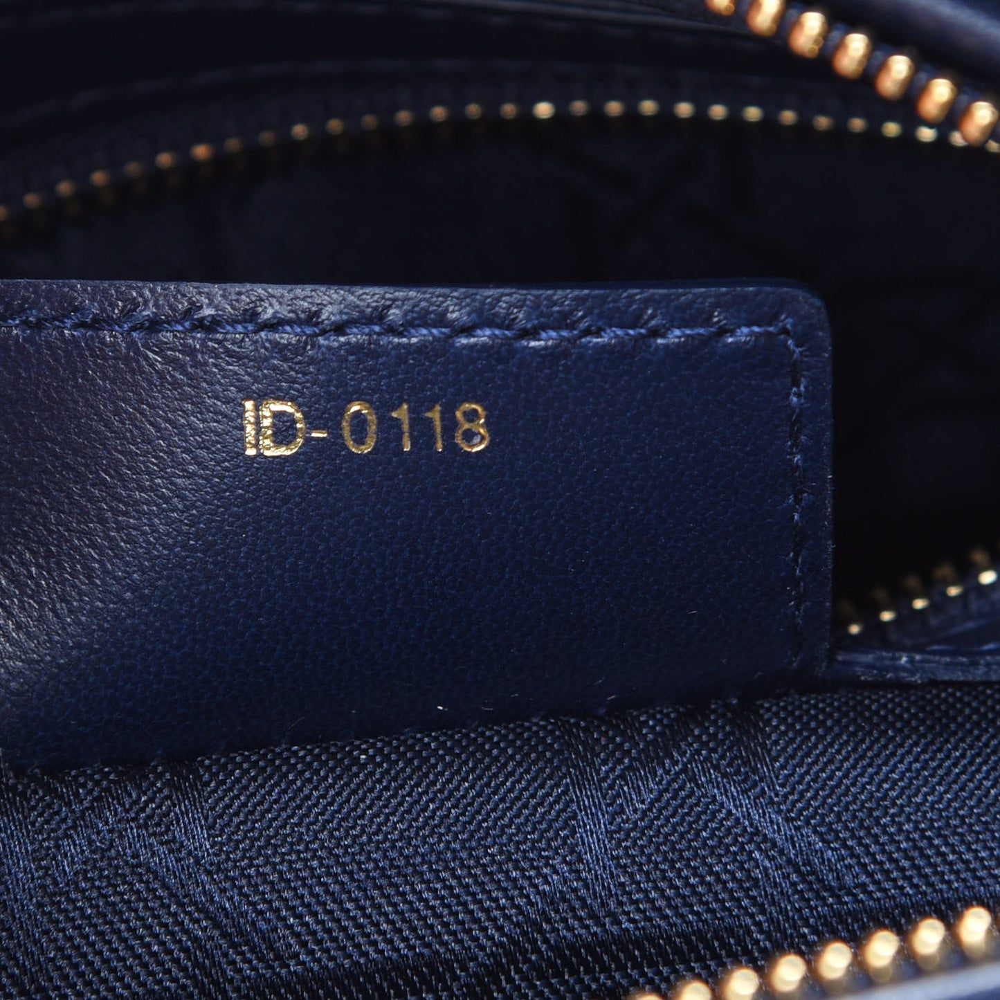 Lambskin Cannage Medium Lady Dior Navy Blue