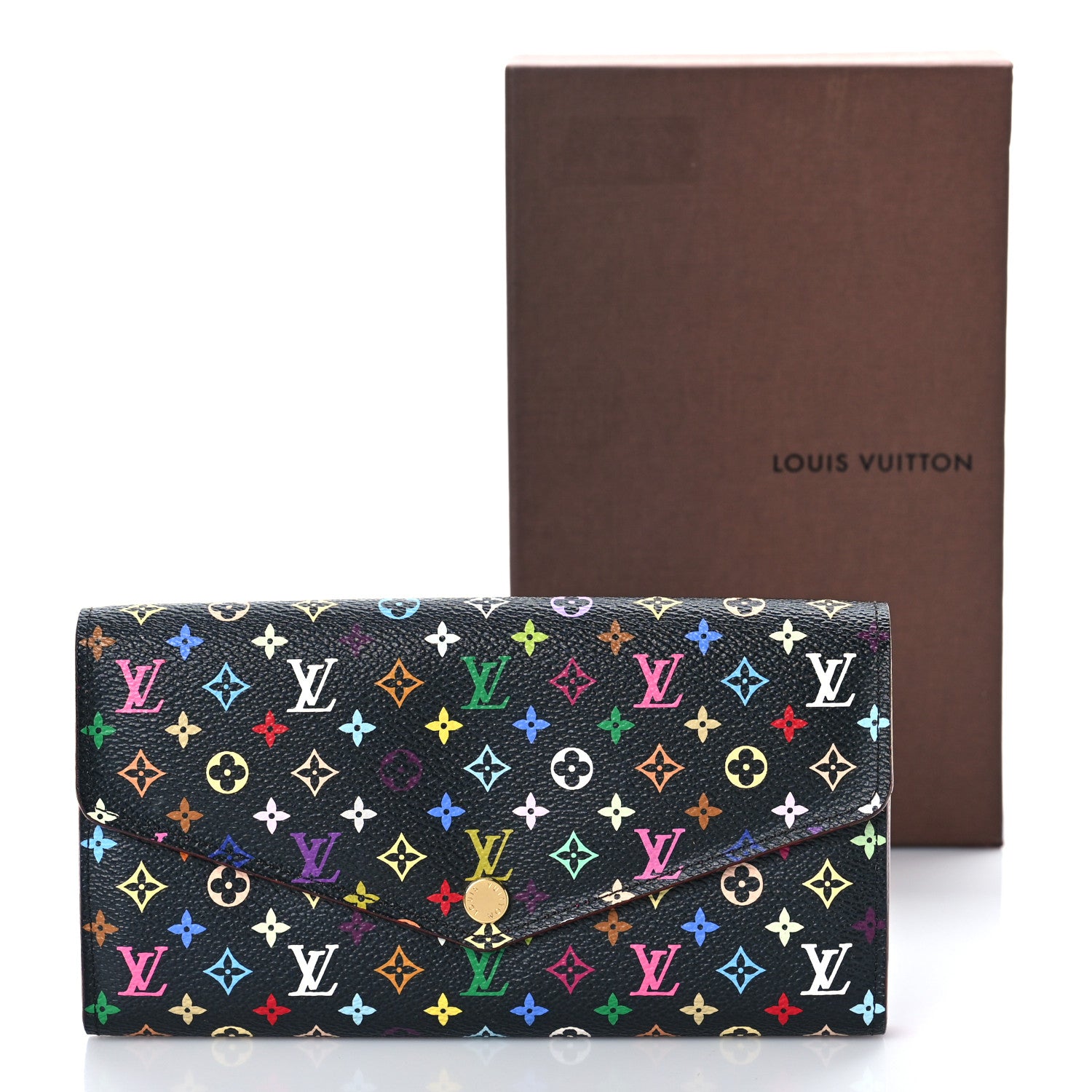 Louis Vuitton Monogram Multicolor Sarah Wallet NM Black Grenade 10 of 10