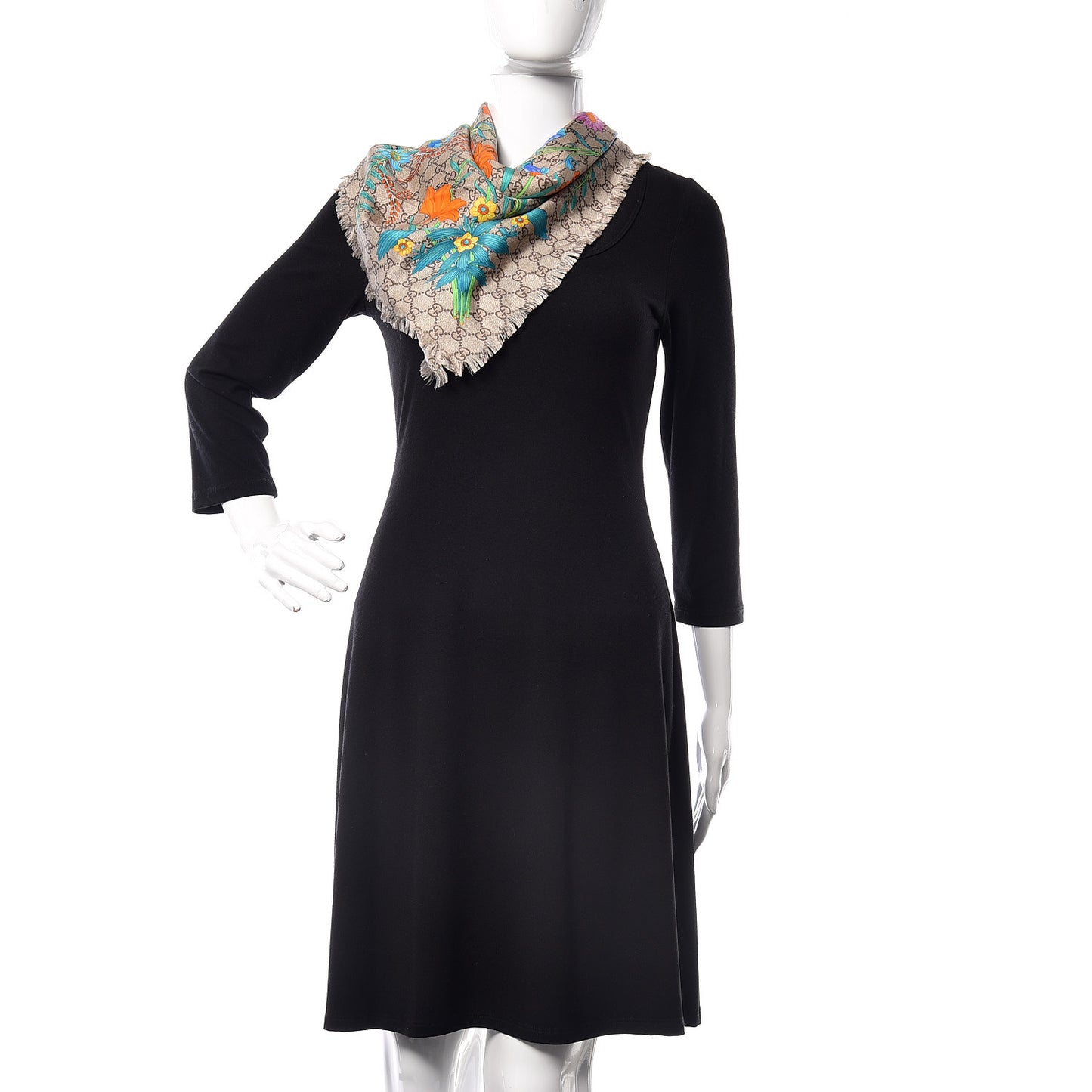 Silk Twill GG Monogram Newflora GG Square Scarf Multicolor