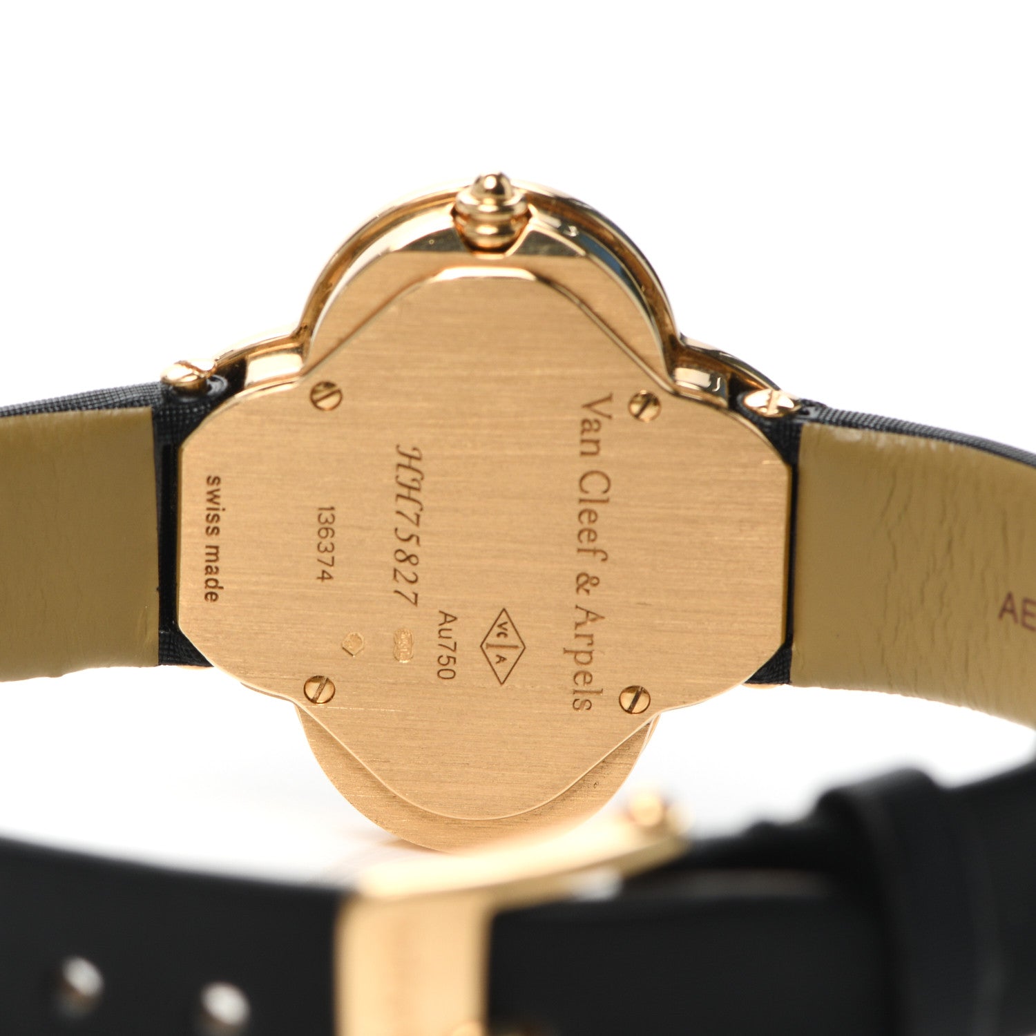 Van Cleef & Arpels 18K Rose Gold Diamond Bezel Onyx 30mm Alhambra Talisman Quartz Watch 4 of 5