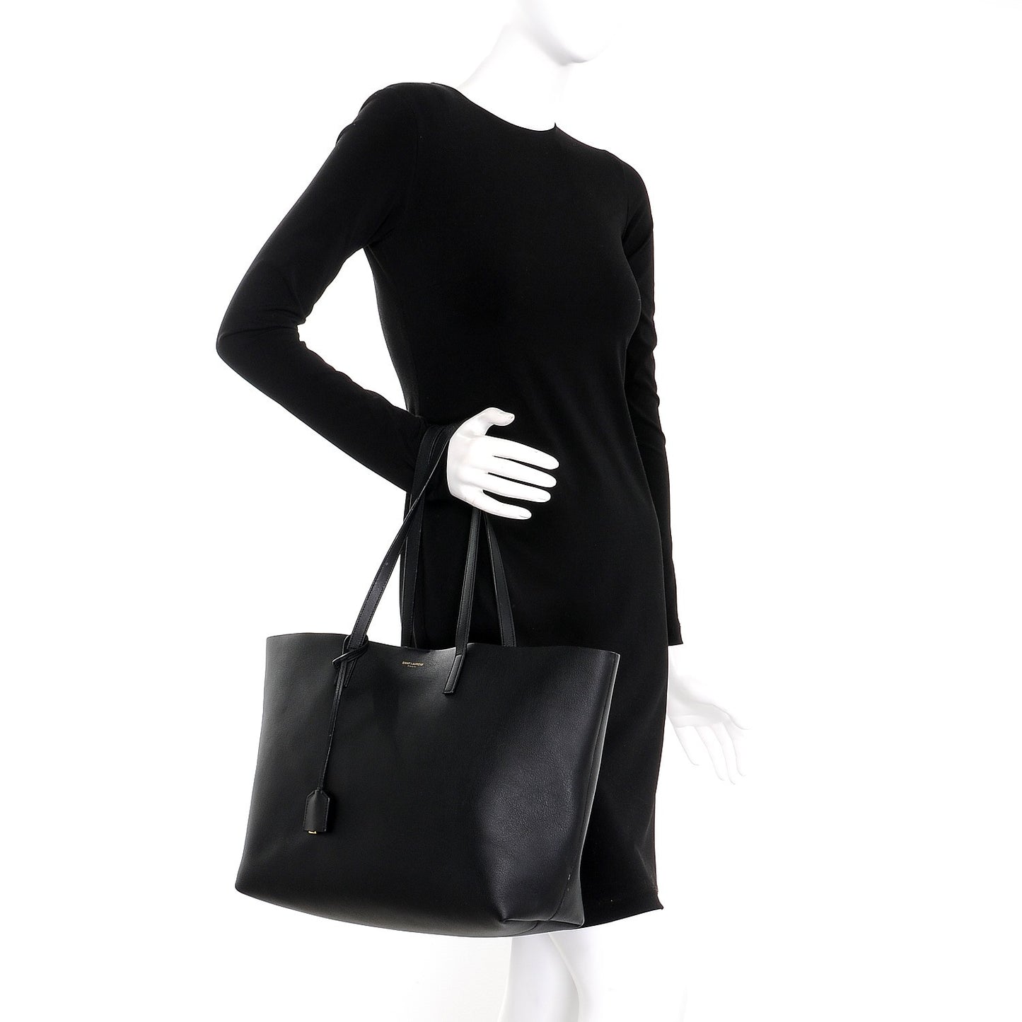 Calfskin Large Shopping Tote Black