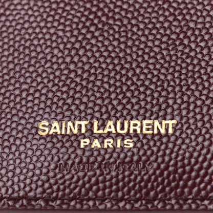 Saint Laurent Grain De Poudre Matelasse Chevron Monogram Zipped Card Case Rouge Legion 6 of 7