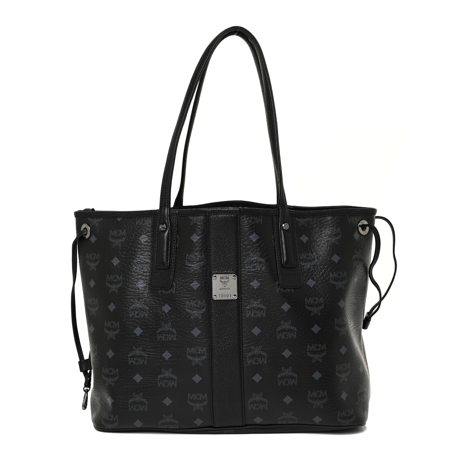 MCM Visetos Medium Liz Reversible Shopper Tote Black 2 of 23
