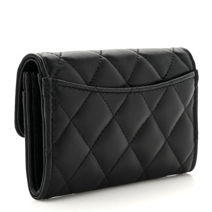 Chanel Lambskin Quilted Flap Card Holder Wallet So Black 3 of 8