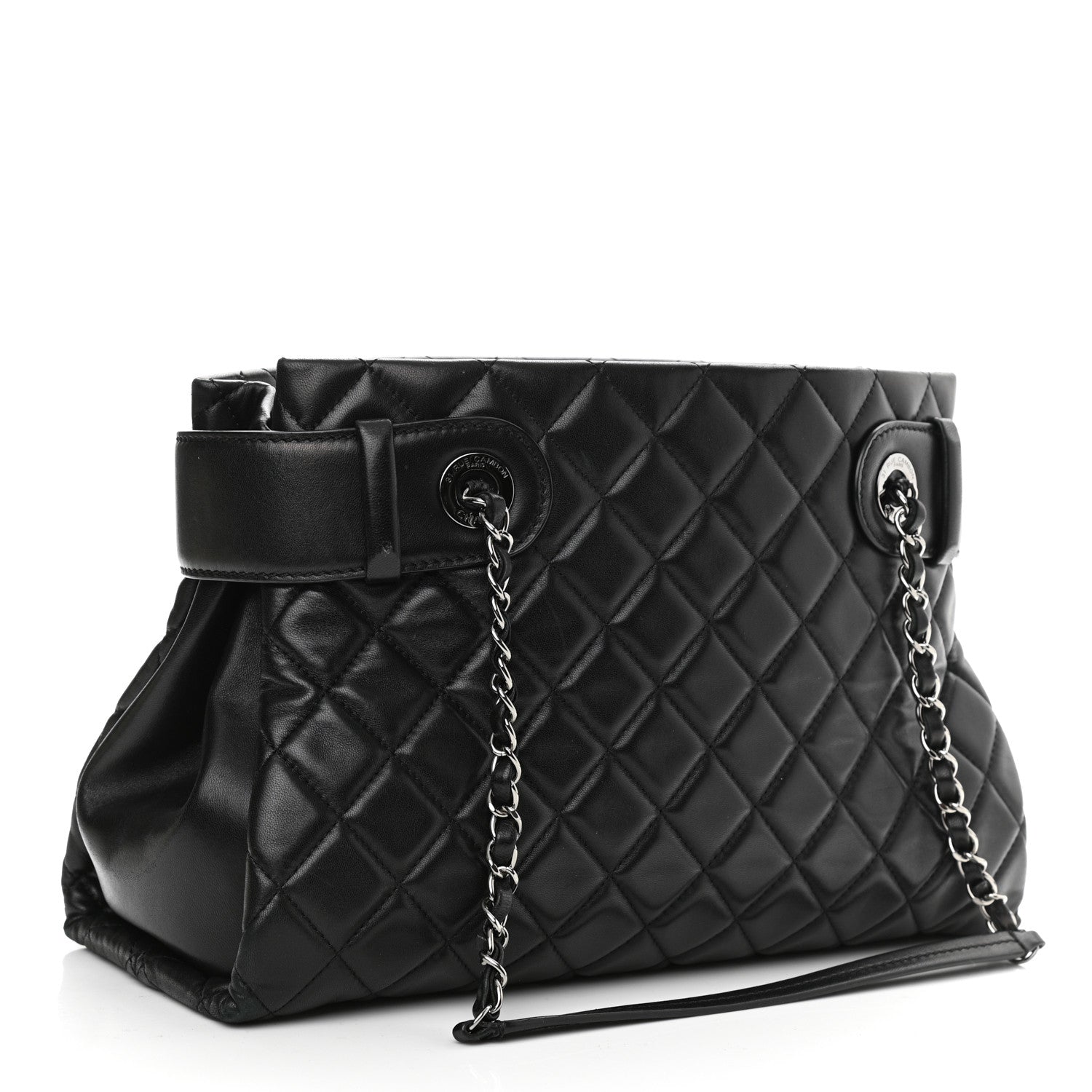 Chanel Lambskin Quilted Small Coco Loop Tote Black 2 of 11