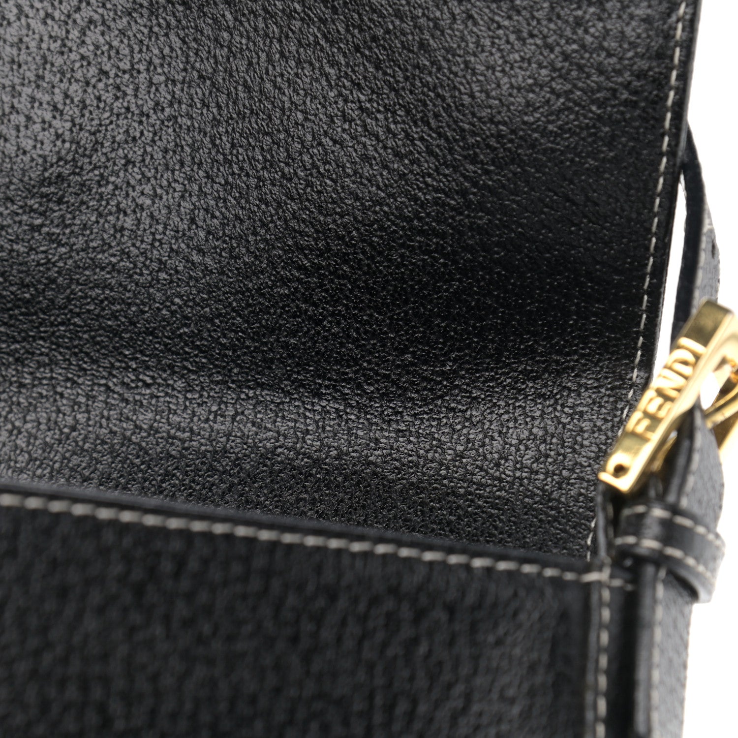 Fendi Pebbled Calfskin Baguette Black 12 of 13
