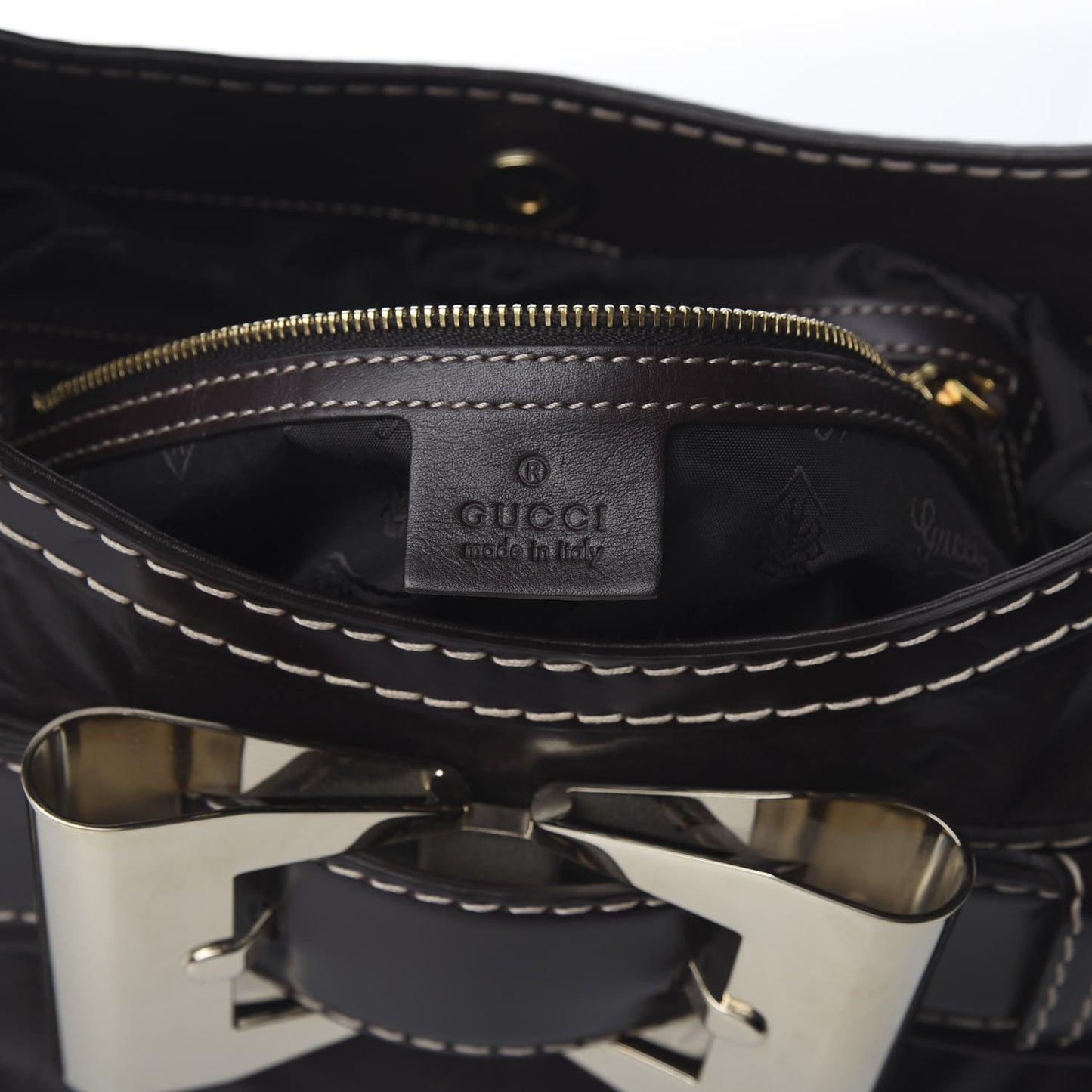 Calfskin Queen Bow Hobo Brown