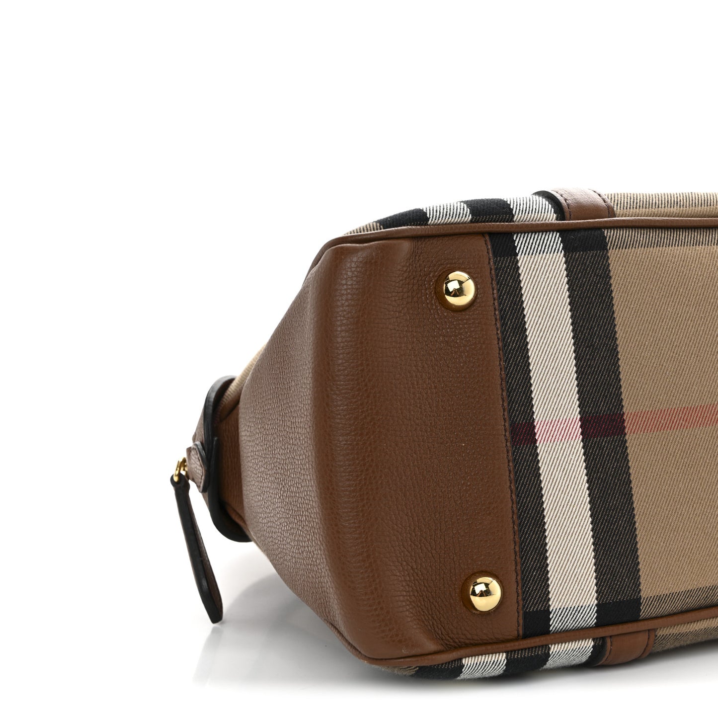 Derby Calfskin House Check Medium Milverton Satchel Tan
