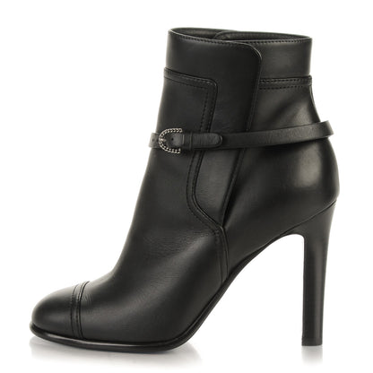 Chanel Calfskin Buckle Short Boots 36 Black 1 of 7