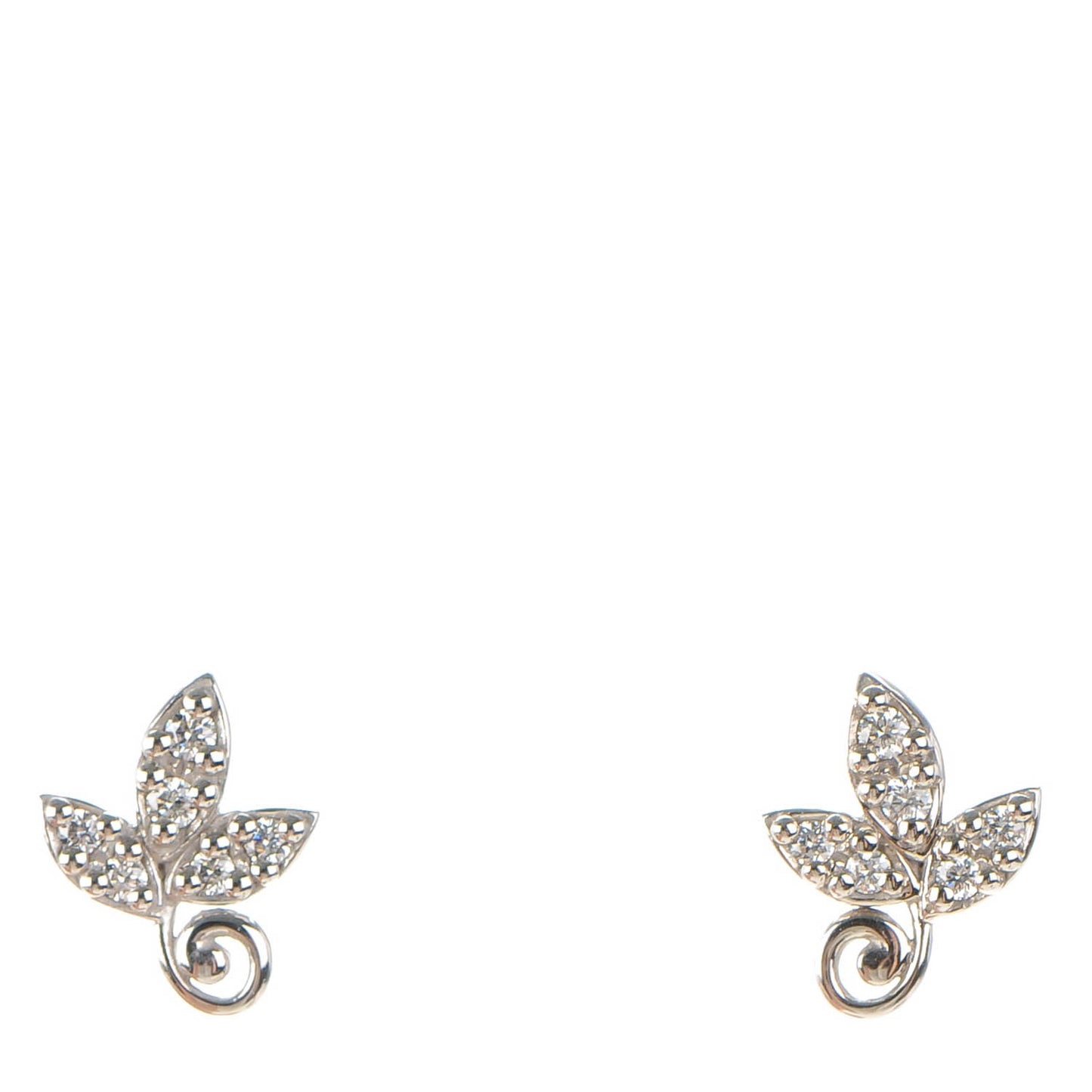 18K White Gold Diamond Paloma Picasso Olive Leaf Earrings