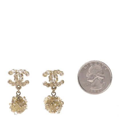 Chanel Crystal CC Dangle Earrings Gold 2 of 5