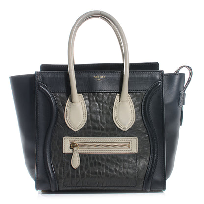 Celine Smooth Calfskin Shrunken Lambskin Micro Tri-Color Luggage Black 1 of 8