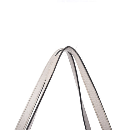 Burberry Signature Grain Calfskin Check Embossed Small Canterbury Tote Stone White 11 of 12