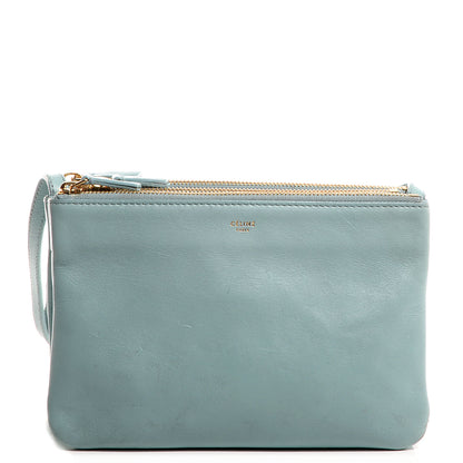 Celine Lambskin Small Trio Crossbody Bag Glacier 1 of 8