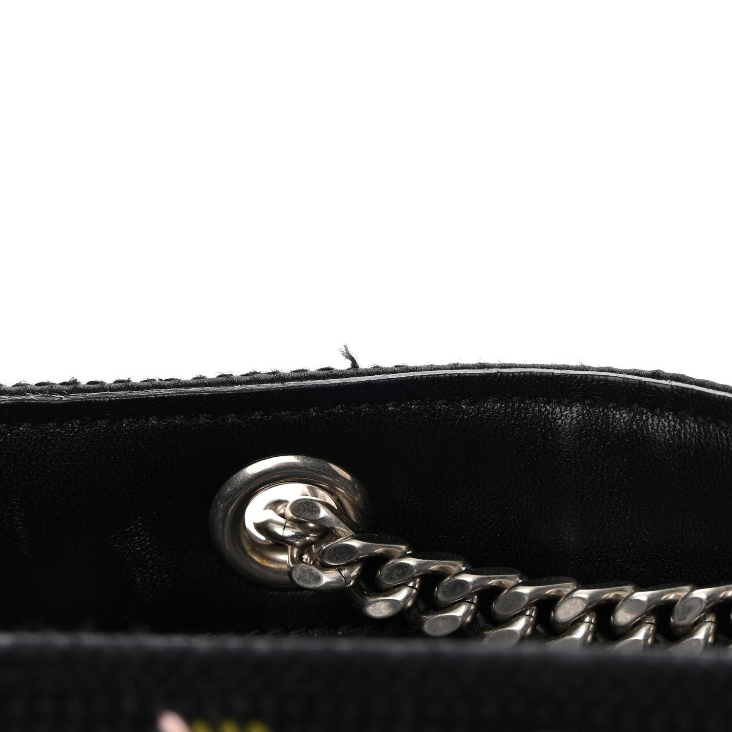 Saint Laurent Woven Wool Embroidered Baby Emmanuelle Bucket Bag Black 13 of 13