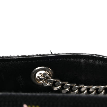 Saint Laurent Woven Wool Embroidered Baby Emmanuelle Bucket Bag Black 13 of 13