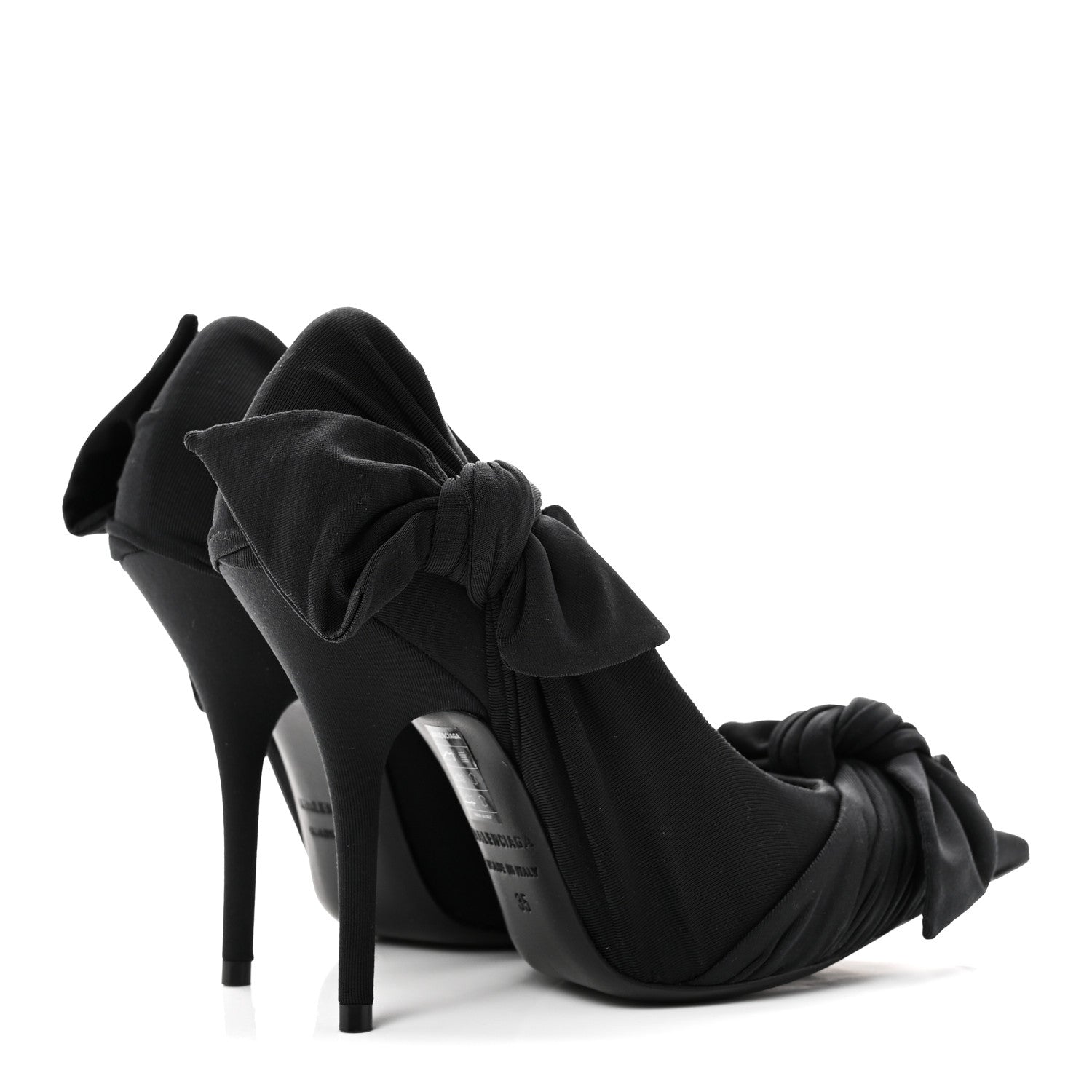 Balenciaga Stretch Cupro Nylon Jersey Knife Knot 110mm Pumps 35 Black 5 of 9