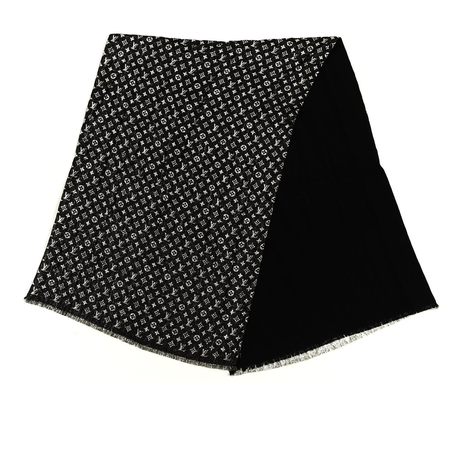 Louis Vuitton Silk Monogram So Glitter Stole Black 2 of 3
