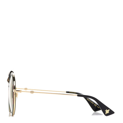 Gucci Round Frame Sunglasses GG0061S Gold Green 3 of 7