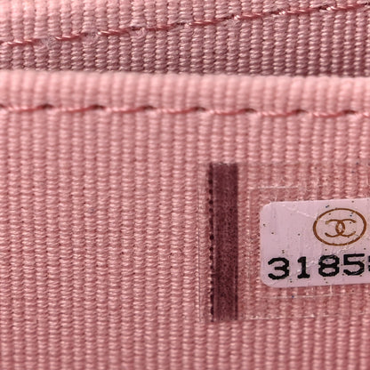 Chanel Lambskin Quilted Chanel 19 Zip Around Coin Purse Wallet Light Pink 7 of 7