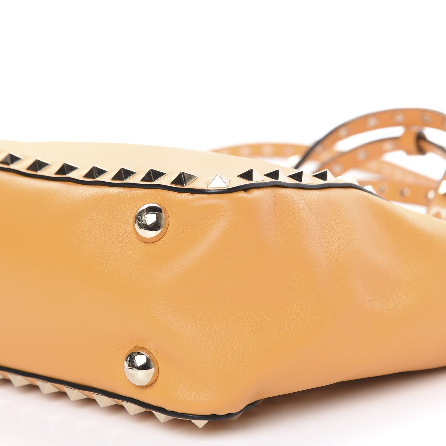 Valentino Garavani Vitello Mini Rockstud Tote Mandarin Sorbet 8 of 9