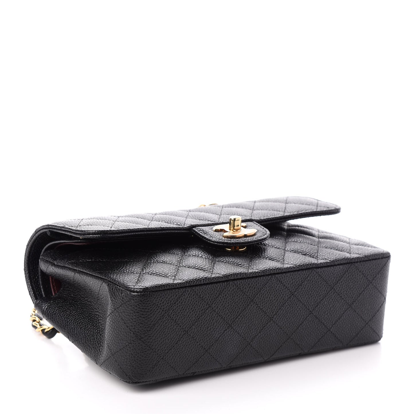 Caviar Quilted Small Double Flap Black