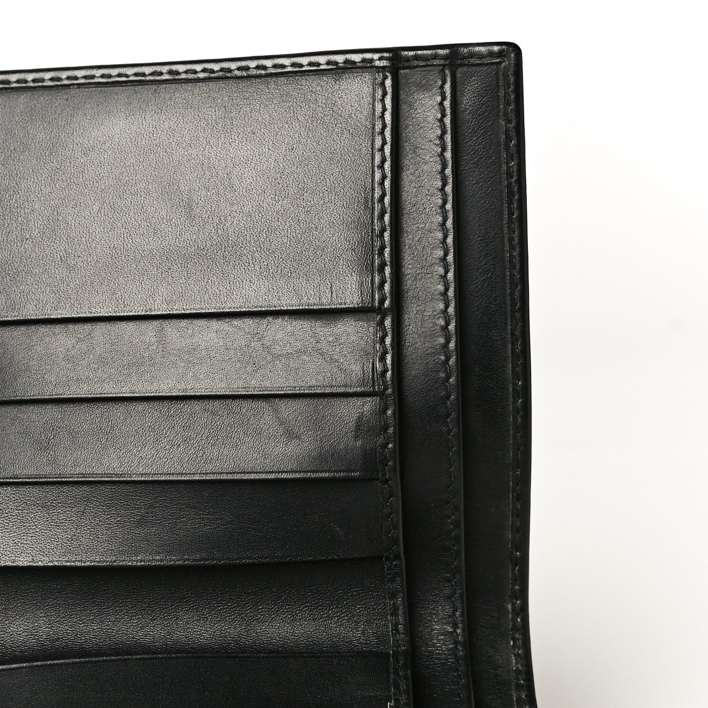 Calfskin Web Compact Wallet Black