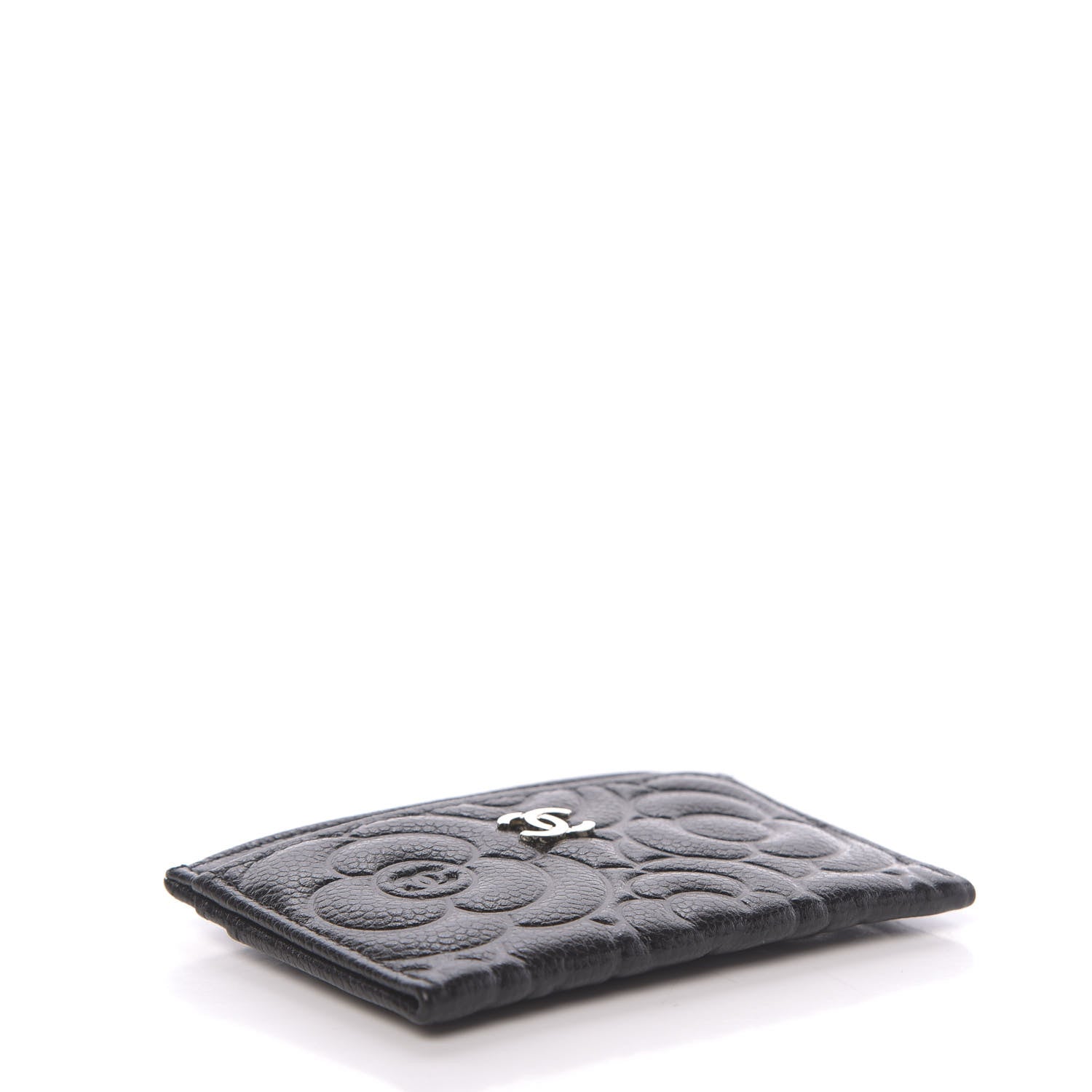 Chanel Caviar Camellia Embossed Card Holder Black 4 of 9