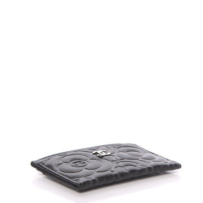Chanel Caviar Camellia Embossed Card Holder Black 4 of 9