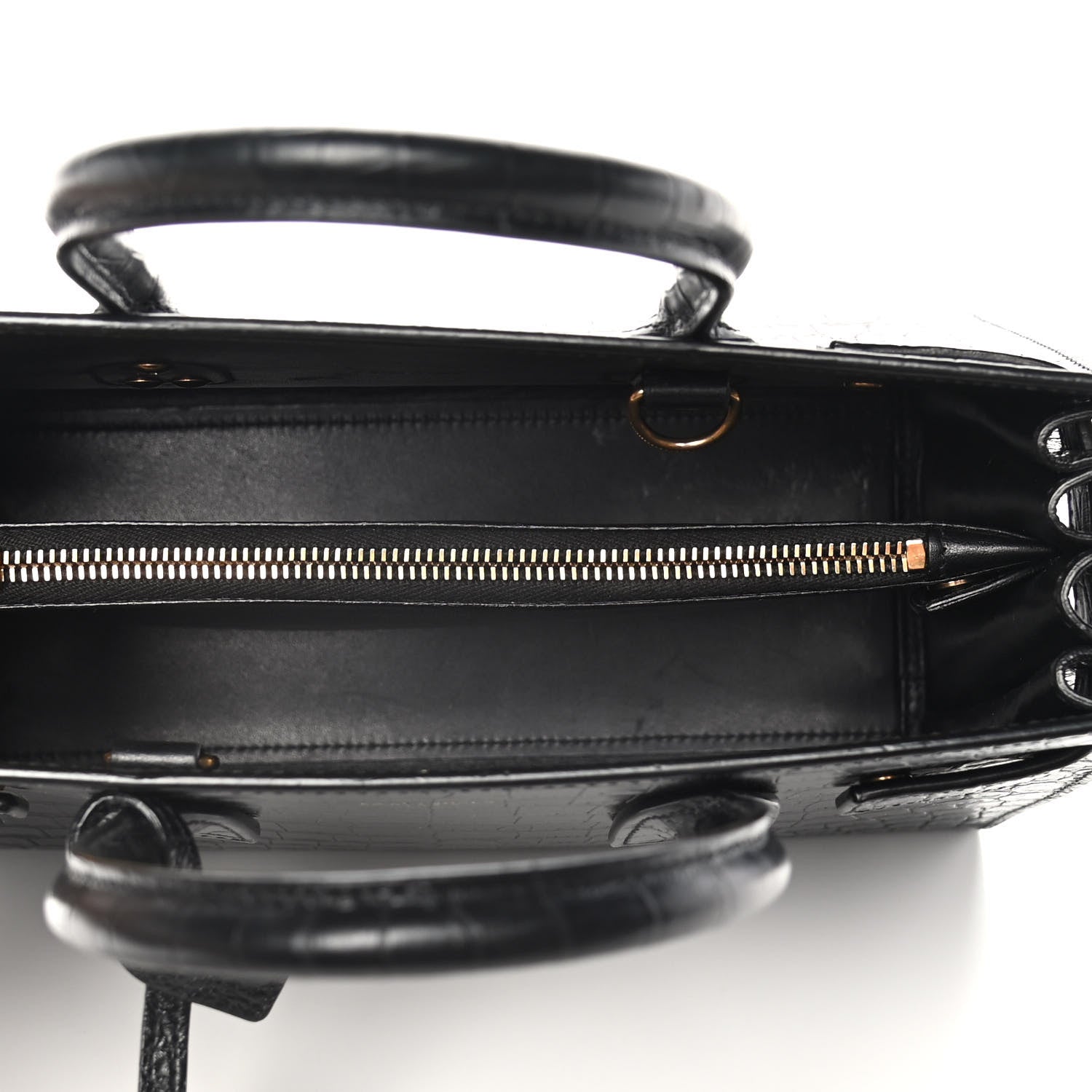 Saint Laurent Calfskin Crocodile Embossed Baby Sac De Jour Black 15 of 17