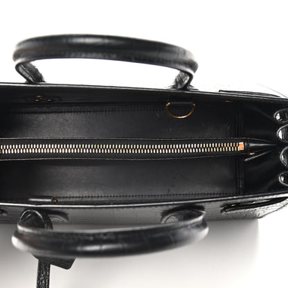 Saint Laurent Calfskin Crocodile Embossed Baby Sac De Jour Black 15 of 17