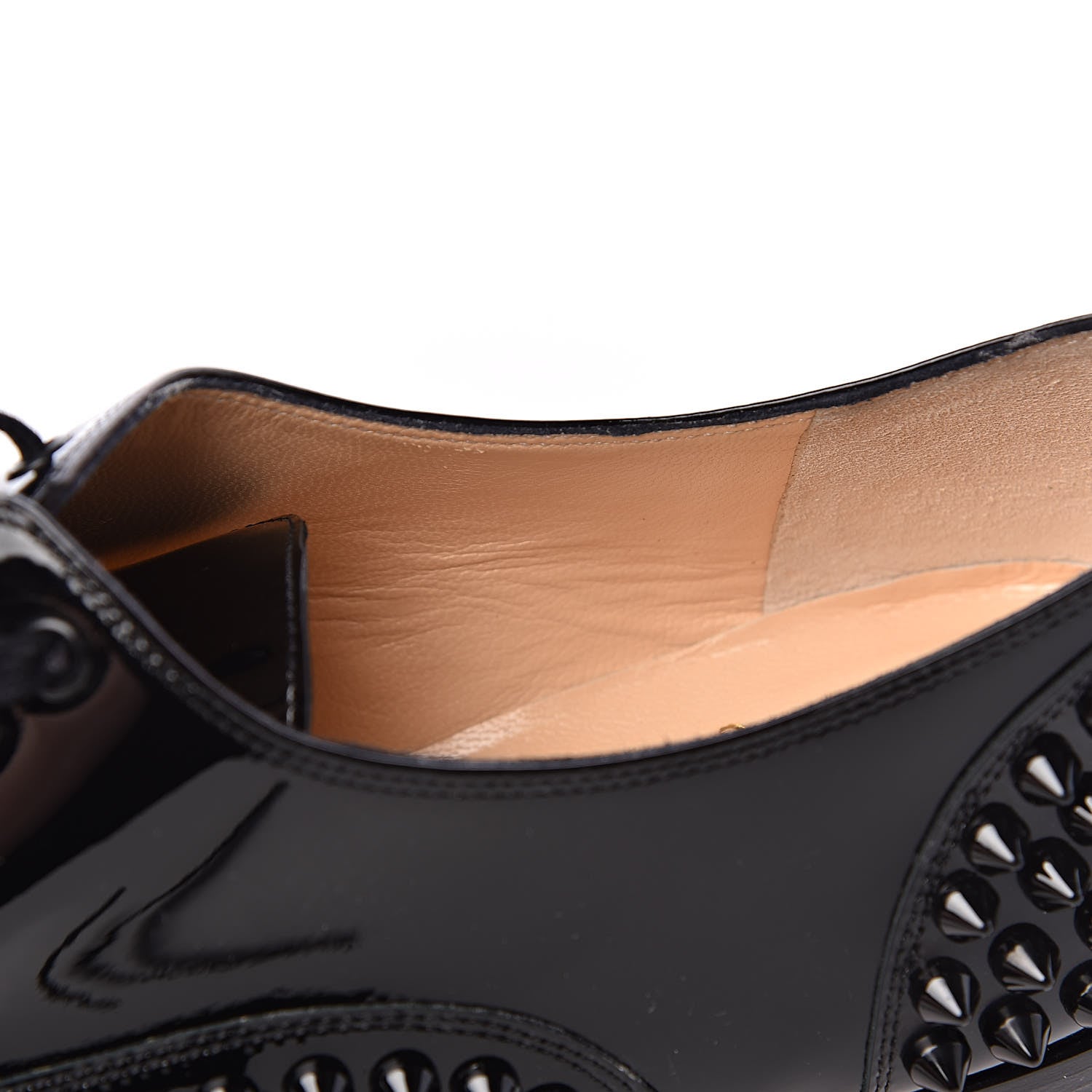 Christian Louboutin Patent Spike Freddy Flats 37.5 Black 8 of 12