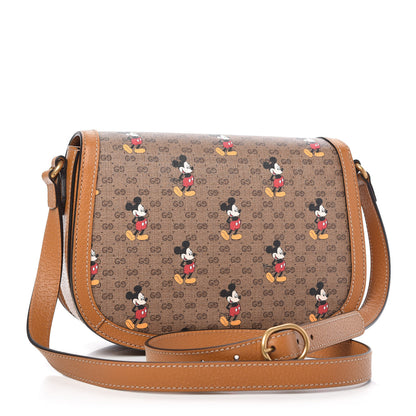 Gucci X DISNEY Mini Vintage GG Supreme Monogram Mickey Mouse Small Flap Messenger Bag Beige Vintage Sun Oil 3 of 11