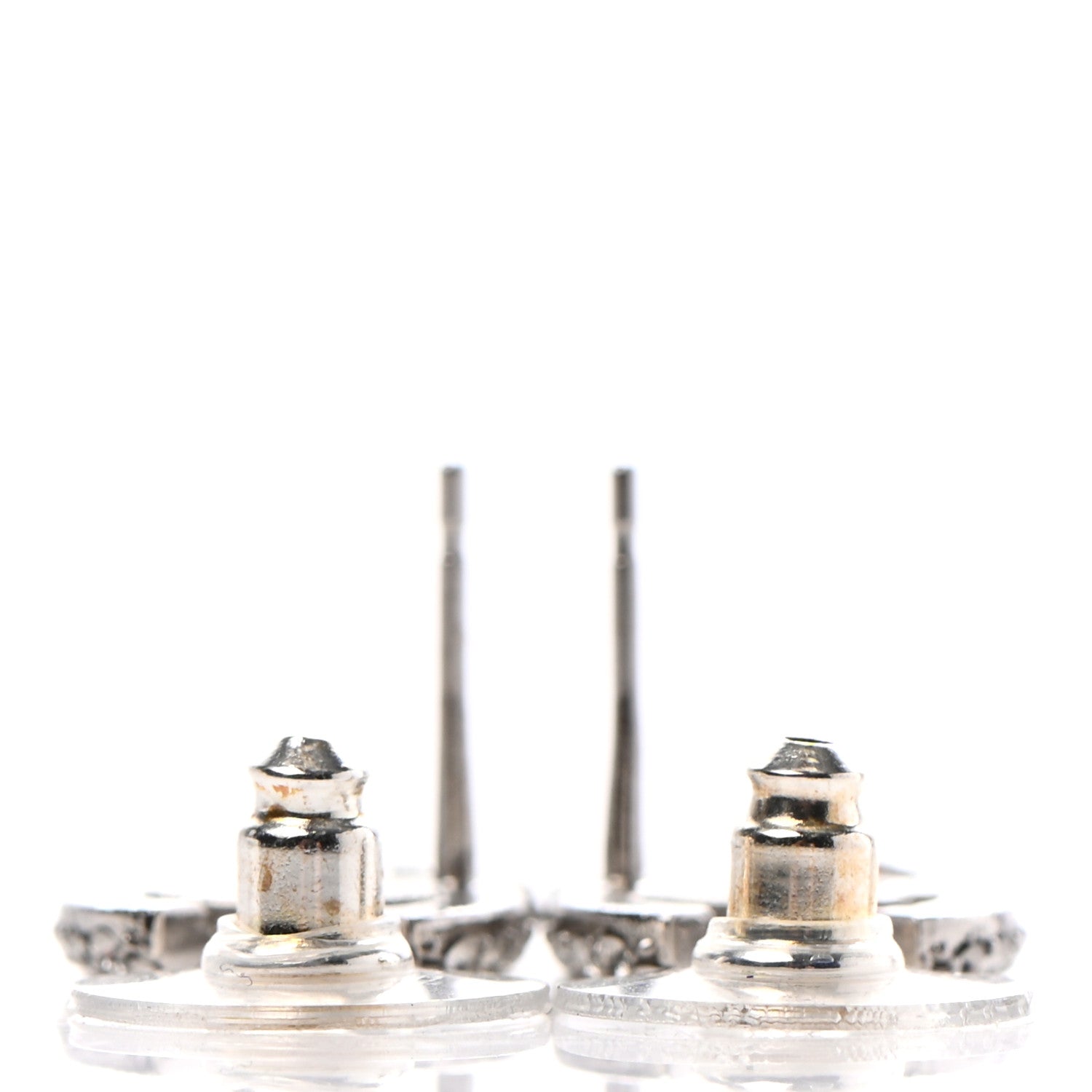 Chanel Crystal CC Earrings Silver 3 of 4