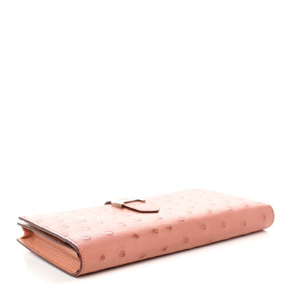 Hermes Ostrich Bearn Gusset Wallet Terre Cuite 4 of 9