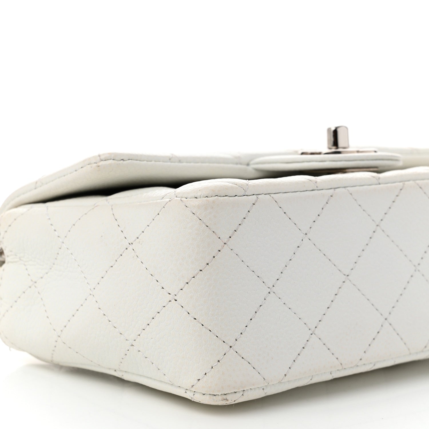 Chanel Caviar Quilted Mini Rectangular Flap White 9 of 12