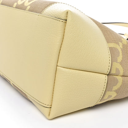 Gucci Monogram Jumbo GG Textured Dollar Calfskin Medium Ophidia Shopping Tote Beige Yellow 10 of 10