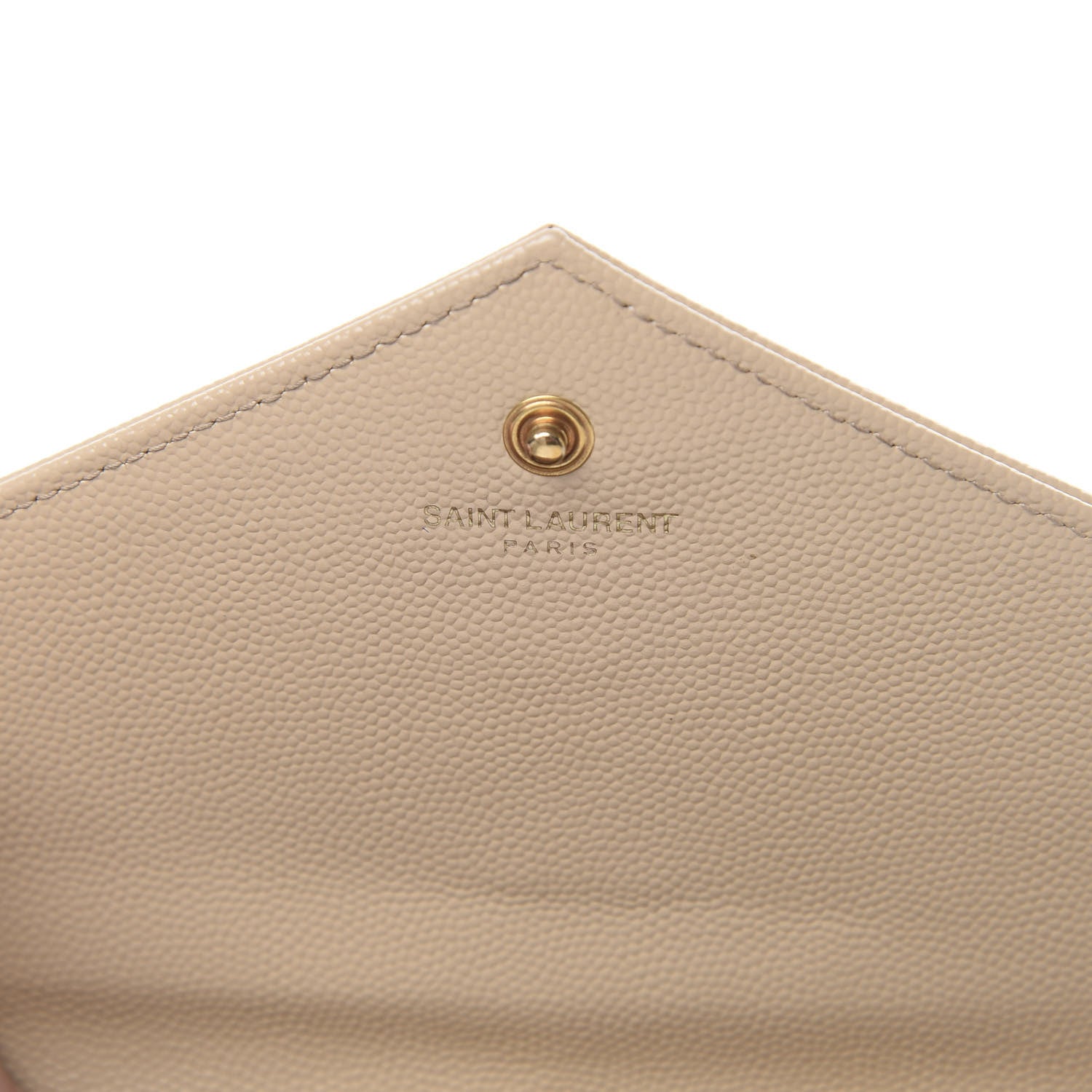 Saint Laurent Grain De Poudre Matelasse Chevron Monogram Chain Wallet Nude Powder 6 of 13