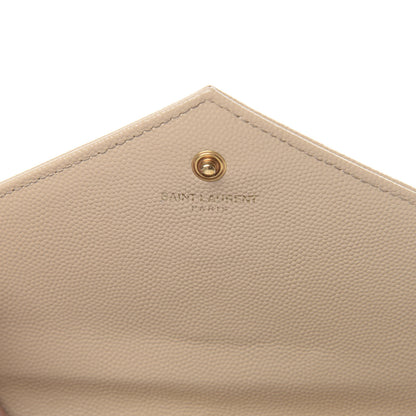 Saint Laurent Grain De Poudre Matelasse Chevron Monogram Chain Wallet Nude Powder 6 of 13
