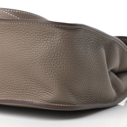 Hermes Taurillon Clemence Halzan 31 GM Etoupe 9 of 9