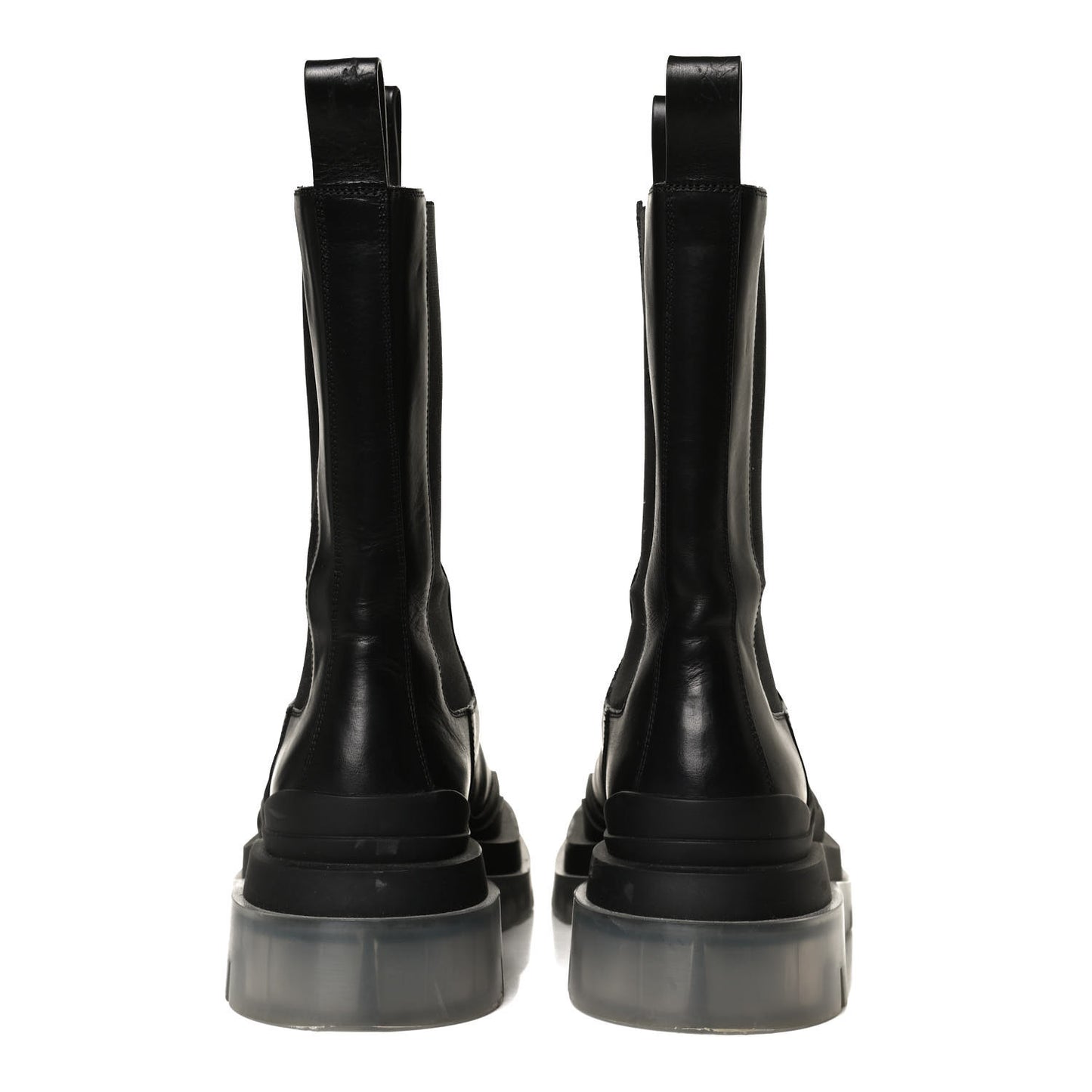Calfskin The Tire Chelsea Boots 39 Black Transparent