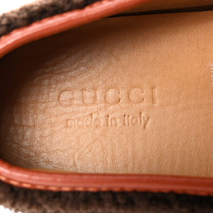 Gucci Merino Wool Mandala Goatskin Mens Horsebit Moccasin Loafers 8 Cocoa Amber Honey 11 of 13