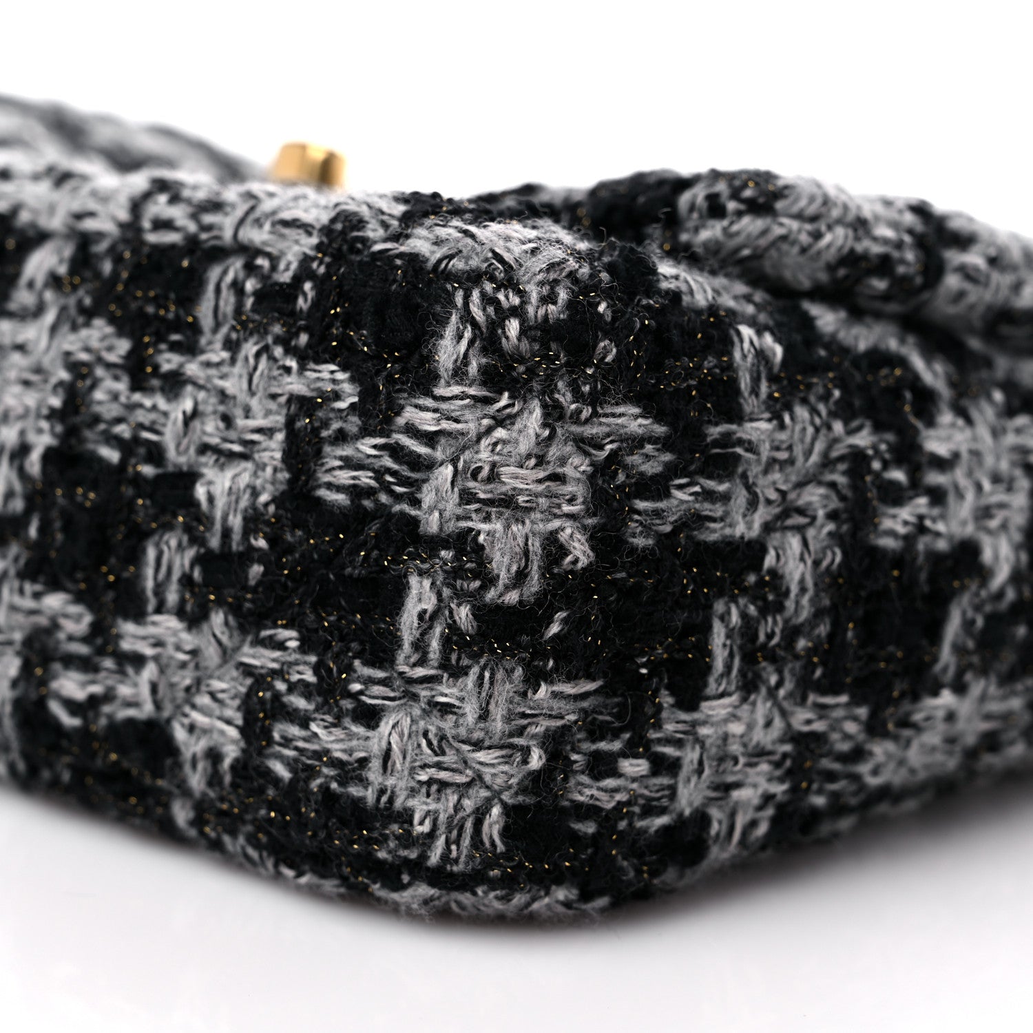 Chanel Wool Tweed Quilted Small Elegant Chain Flap Black Grey 9 of 9