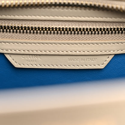 Celine Smooth Calfskin Interstice Micro Luggage Beige Blue 5 of 8