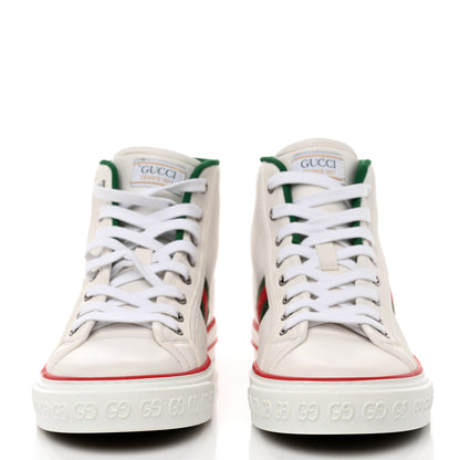 Gucci Calfskin Web Womens 1977 Tennis High Top Sneakers 40.5 White 2 of 8