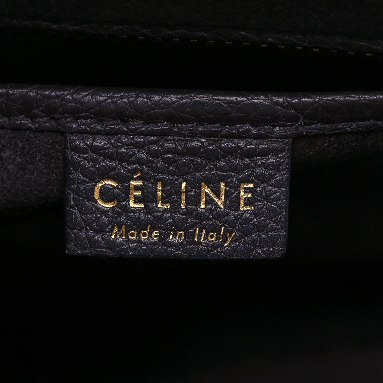Celine Drummed Calfskin Nano Luggage Liquorice 5 of 14