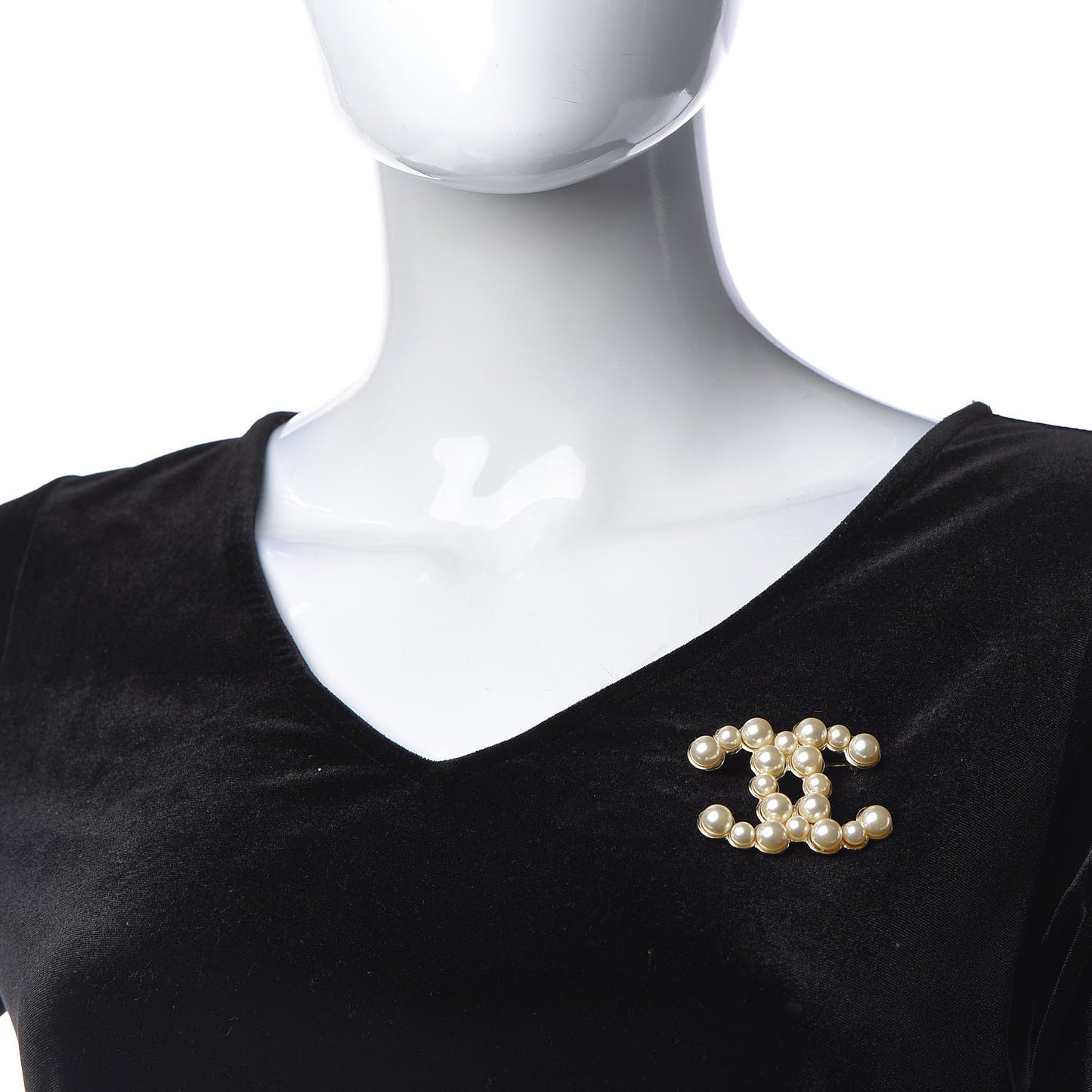 Pearl CC Brooch Gold